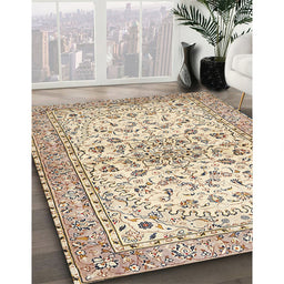 Machine Washable Traditional Dark Almond Brown Rug in a Family Room, wshtr3110
