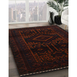 Traditional Red Persian Rug in Family Room, tr3111