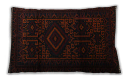 Traditional Classic Rectangular Red Lumbar Throw Pillow, 13 inch by 19 inch, lbtr3111