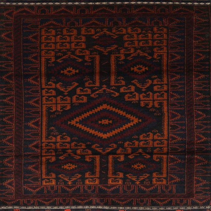 Round Machine Washable Traditional Night Red Rug, wshtr3111