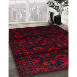 Machine Washable Traditional Tomato Red Rug in a Family Room, wshtr3112