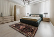 Traditional Brown Persian Rug in a Bedroom, tr3114