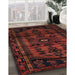 Traditional Maroon Red Persian Rug in Family Room, tr3117