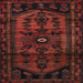 Round Machine Washable Traditional Maroon Red Rug, wshtr3117