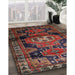 Traditional Dark Gold Brown Persian Rug in Family Room, tr3119