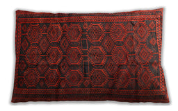 Traditional Classic Rectangular Red Lumbar Throw Pillow, 13 inch by 19 inch, lbtr311