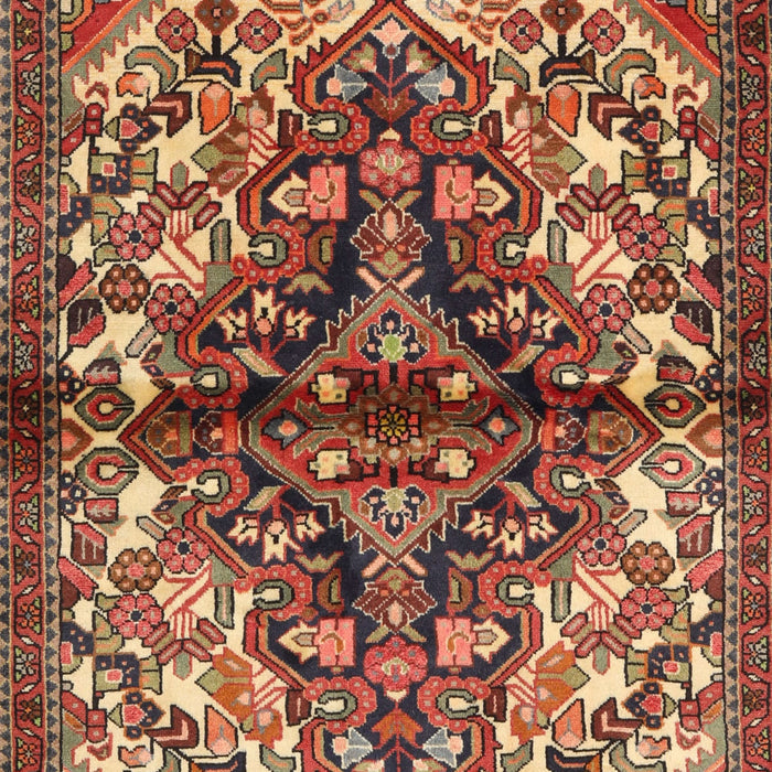 Machine Washable Traditional Saffron Red Rug, wshtr3122