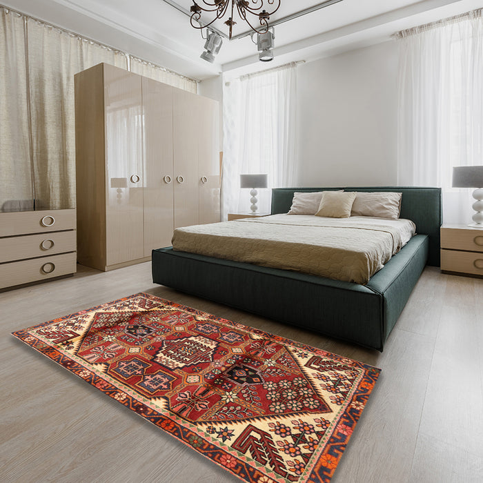 Traditional Red Persian Rug in a Bedroom, tr3123