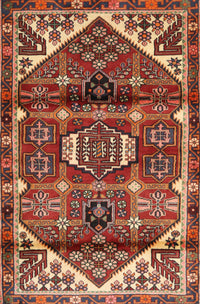 Machine Washable Traditional Tomato Red Rug, wshtr3123