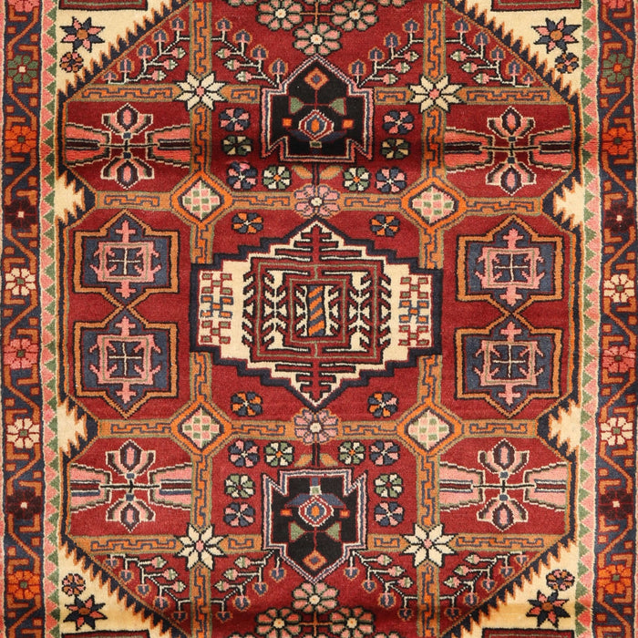 Machine Washable Traditional Tomato Red Rug, wshtr3123