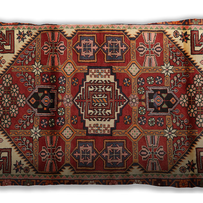 Traditional Classic Rectangular Tomato Red Lumbar Throw Pillow, 13 inch by 19 inch, lbtr3123