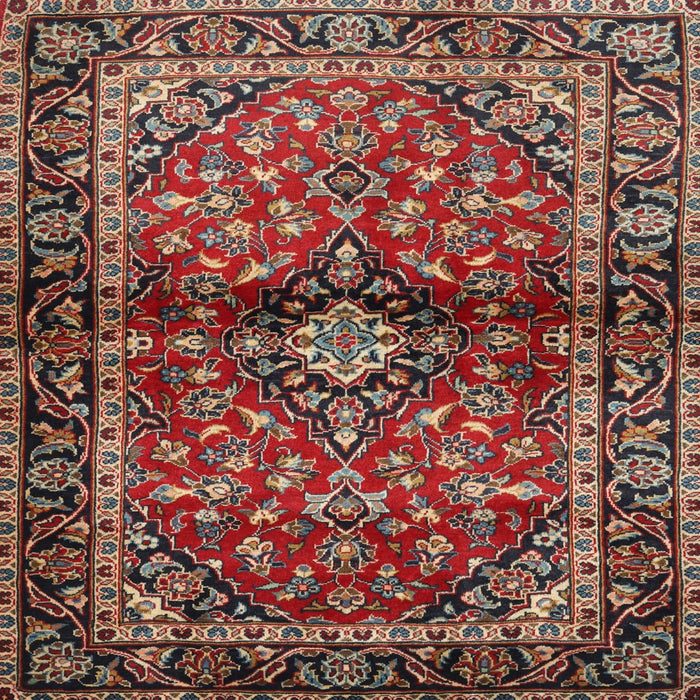 Round Machine Washable Traditional Saffron Red Rug, wshtr3125
