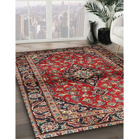 Traditional Saffron Red Medallion Rug, tr3125