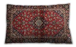 Traditional Classic Rectangular Saffron Red Lumbar Throw Pillow, 13 inch by 19 inch, lbtr3125