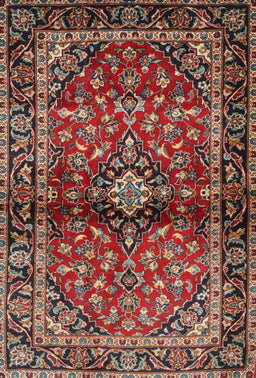 Machine Washable Traditional Saffron Red Rug, wshtr3125