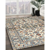 Traditional Desert Sand Beige Medallion Rug, tr3126