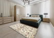 Machine Washable Traditional Vanilla Gold Rug in a Bedroom, wshtr3127
