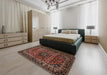 Traditional Deep Red Persian Rug in a Bedroom, tr3128