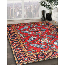 Traditional Dark Almond Brown Persian Rug in Family Room, tr312