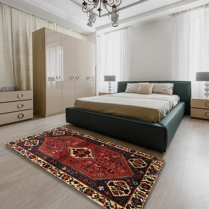 Machine Washable Traditional Chestnut Brown Rug in a Bedroom, wshtr3131