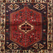 Round Machine Washable Traditional Chestnut Brown Rug, wshtr3131