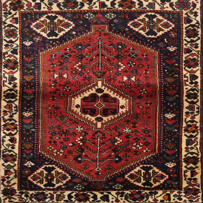 Square Traditional Chestnut Brown Persian Rug, tr3131