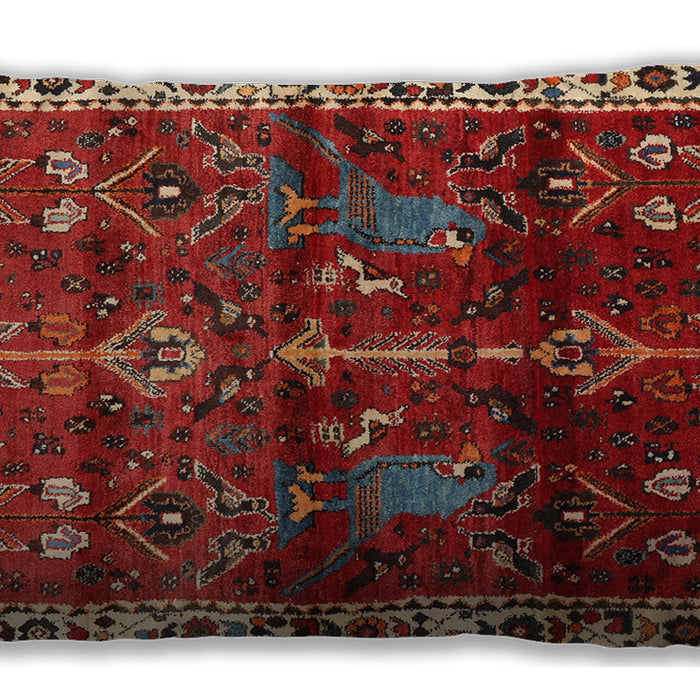 Traditional Classic Rectangular Red Lumbar Throw Pillow, 13 inch by 19 inch, lbtr3133