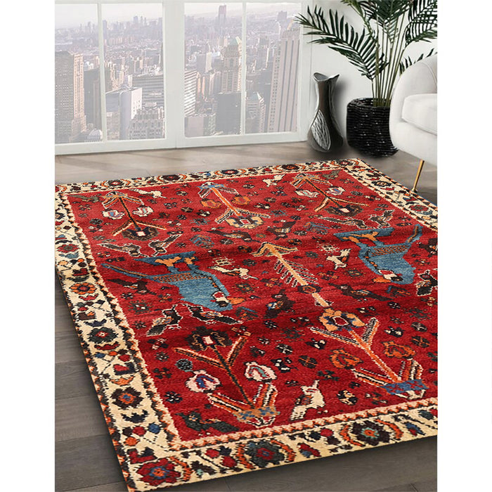 Traditional Red Persian Rug in Family Room, tr3133