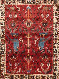 Machine Washable Traditional Red Rug, wshtr3133