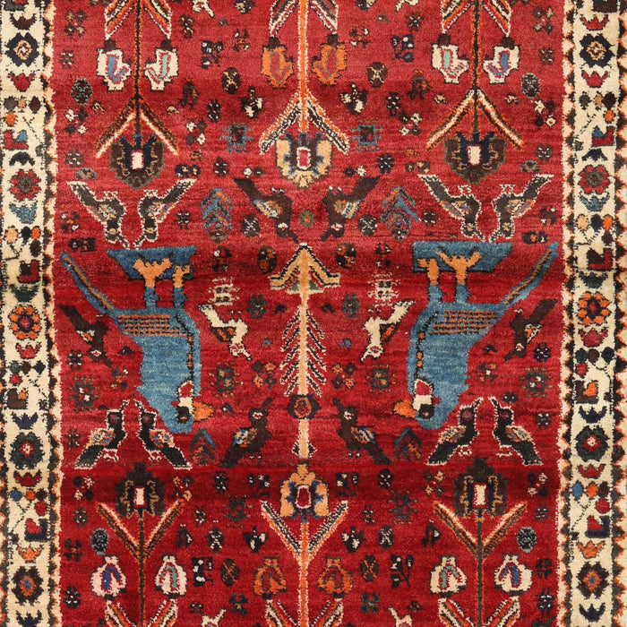 Machine Washable Traditional Red Rug, wshtr3133