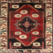 Round Machine Washable Traditional Dark Almond Brown Rug, wshtr3134