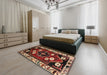 Machine Washable Traditional Dark Almond Brown Rug in a Bedroom, wshtr3134