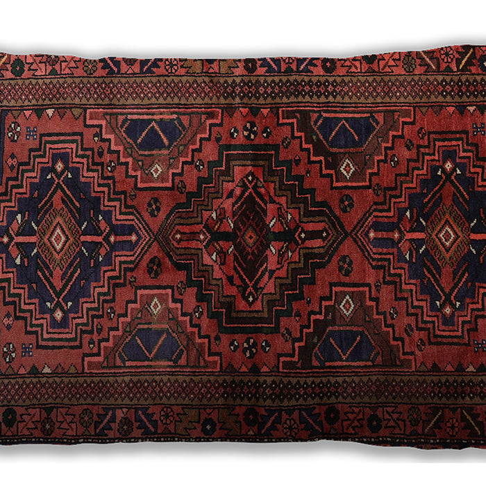Traditional Classic Rectangular Brown Red Lumbar Throw Pillow, 13 inch by 19 inch, lbtr3136