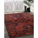 Traditional Brown Red Persian Rug in Family Room, tr3136
