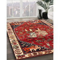 Traditional Orange Brown Animal Rug, tr3138