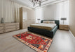 Traditional Orange Brown Animal Rug in a Bedroom, tr3138