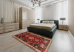 Machine Washable Traditional Tomato Red Rug in a Bedroom, wshtr3139