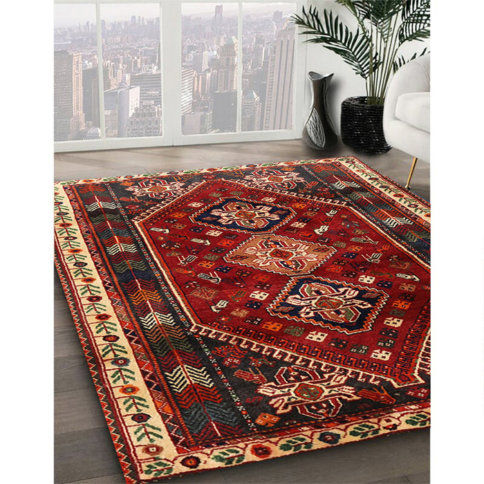Traditional Red Persian Rug in Family Room, tr3139