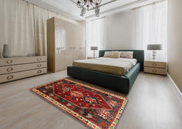 Traditional Red Persian Rug in a Bedroom, tr3139