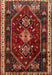 Machine Washable Traditional Tomato Red Rug, wshtr3139