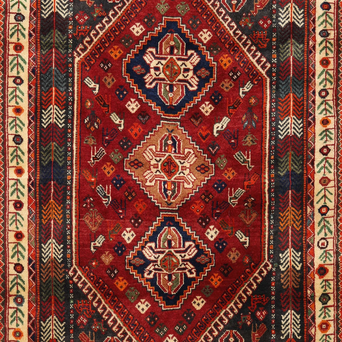 Machine Washable Traditional Tomato Red Rug, wshtr3139