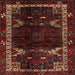 Square Traditional Reddish Brown Animal Rug, tr3140