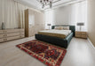 Machine Washable Traditional Sepia Brown Rug in a Bedroom, wshtr3140