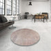 Round Traditional Tan Brown Persian Rug in a Office, tr3141