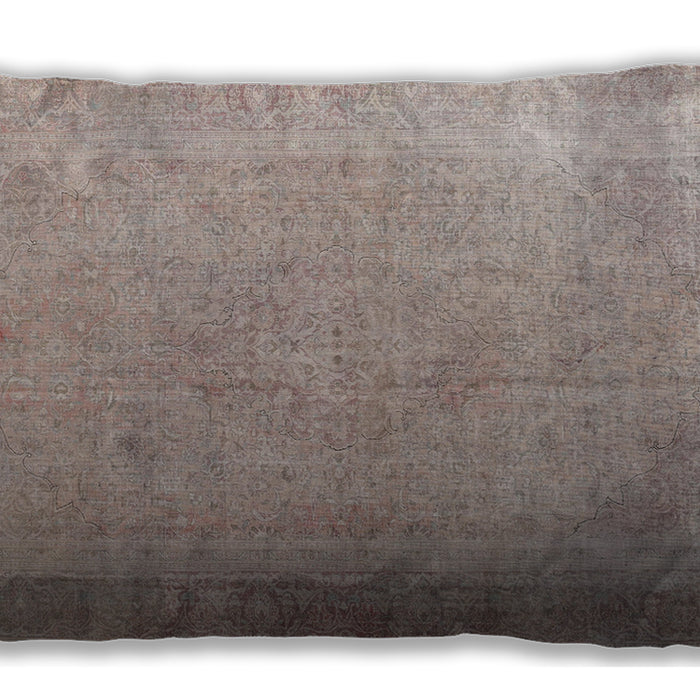 Traditional Classic Rectangular Tan Brown Lumbar Throw Pillow, 13 inch by 19 inch, lbtr3141