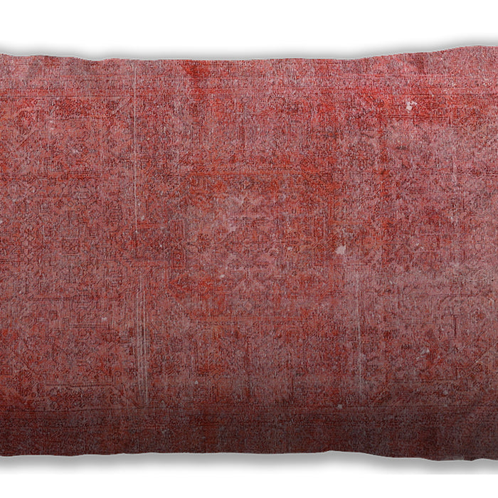 Traditional Classic Rectangular Fire Red Lumbar Throw Pillow, 13 inch by 19 inch, lbtr3142
