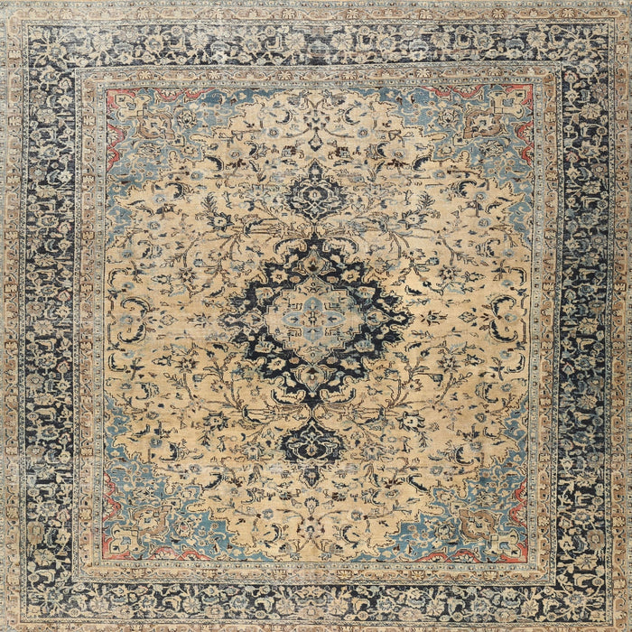 Round Machine Washable Traditional Brown Rug, wshtr3143