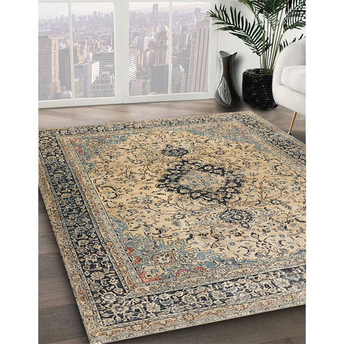 Traditional Brown Persian Rug in Family Room, tr3143
