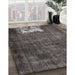 Machine Washable Traditional Western Charcoal Gray Rug in a Family Room, wshtr3145