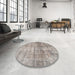 Round Traditional Rose Purple Persian Rug in a Office, tr3147